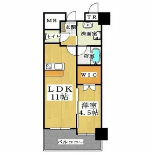 ヴェルドゥール南茨木【5階】の間取り