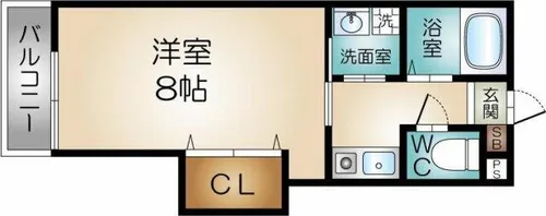 都部ハイツ【8階】の間取り