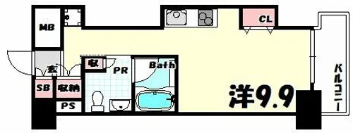 レジディア神戸磯上【9階】の間取り