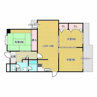 ベラディール1【3階】の間取り