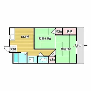 サンライズ摂津【4階】の間取り