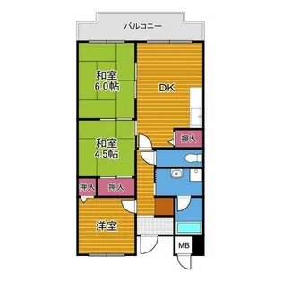 バルカン富田林【8階】の間取り