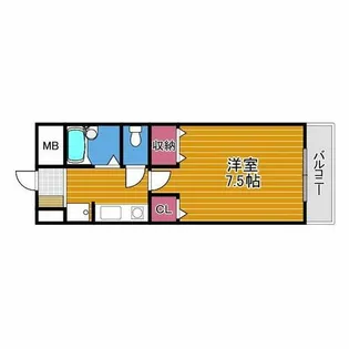 キャッスル山村B棟【4階】の間取り