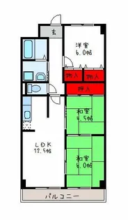 タウンコート咲久良【1階】の間取り