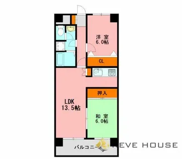 福岡県福岡市南区野間1丁目【マンション】の間取り