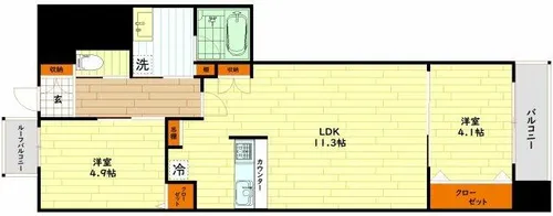 大阪府大阪市北区東天満1丁目【マンション】の間取り