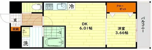 ブランシエスタ天満【9階】の間取り