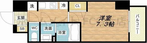 ララプレイス大阪福島プレッソ【7階】の間取り
