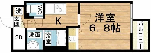 フォーリアライズ難波シエロ【12階】の間取り