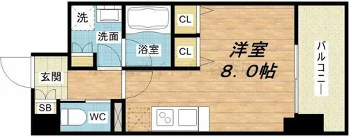 アーバネックス北浜【8階】の間取り