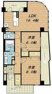 ロイヤルパークス桃坂【11階】の間取り