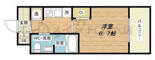 アドバンス新大阪ラシュレ【13階】の間取り