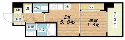 セレニテ京橋クレア【8階】の間取り