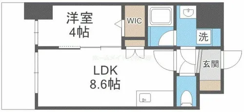 エスリードレジデンス大阪谷町ザ・マークス【8階】の間取り
