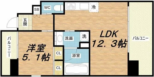プレジオ阿波座【15階】の間取り