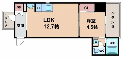 ブリリアントコートクラージュ【10階】の間取り