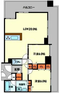 2LDKの間取り画像