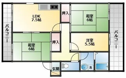 グローリーハイツA棟【1階】の間取り