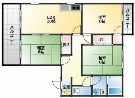 グローリーハイツA棟【2階】の間取り
