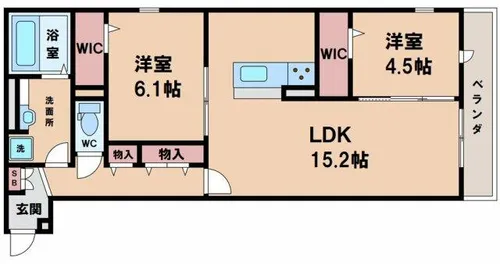 Futawa美章園【2階】の間取り