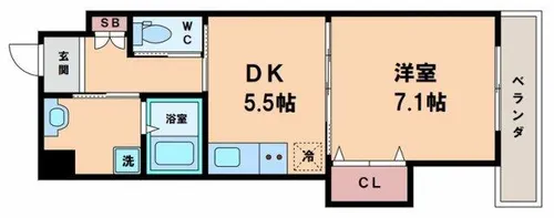 ヴィーブル駒川【2階】の間取り