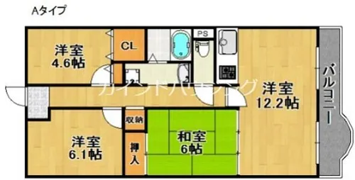 ラ・ベル住之江公園【4階】の間取り