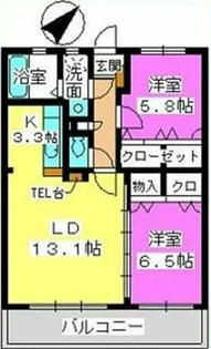 プロムナードセリーヌ参番館【1階】の間取り