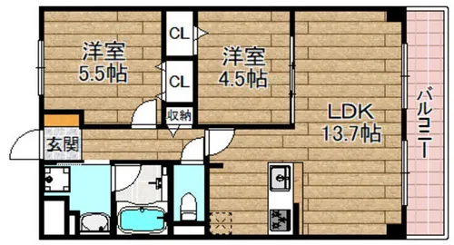 アルカコーバ【303号室】の間取り