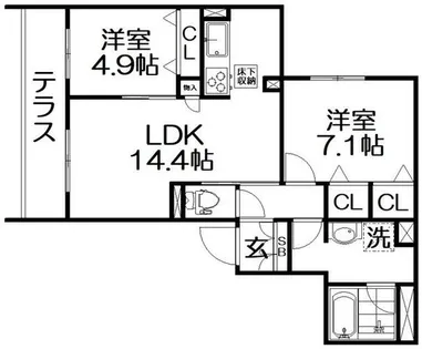 シャーメゾン スターセント【1階】の間取り
