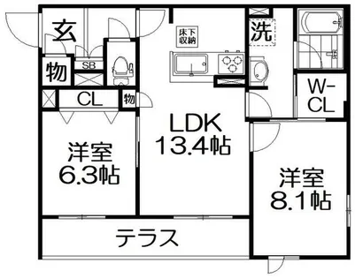シャーメゾン スターセント【1階】の間取り