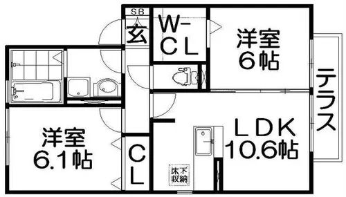 Green Valley 香里ケ丘 A棟【1階】の間取り
