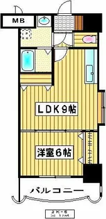 ロイヤル天神東【9階】の間取り