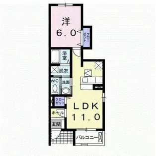 ラ・プリマヴェーラ【1階】の間取り