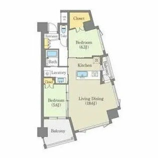 白壁リンクス【7階】の間取り