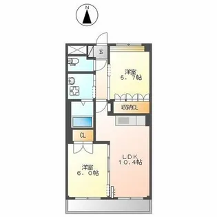 愛知県額田郡幸田町大字相見字新田内【マンション】の間取り