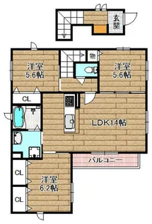 シャーメゾン ラ セリーズ【201号室】の間取り