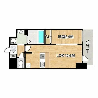 S-RESIDENCE堺筋本町Deux【4階】の間取り