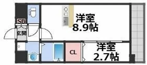 1Kの間取り画像