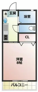 マンション若山【1A号室】の間取り