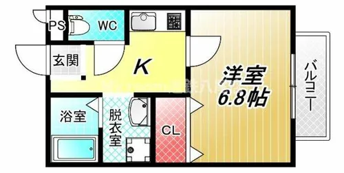 1Kの間取り画像