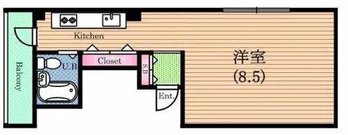 桜川コーポ【9階】の間取り