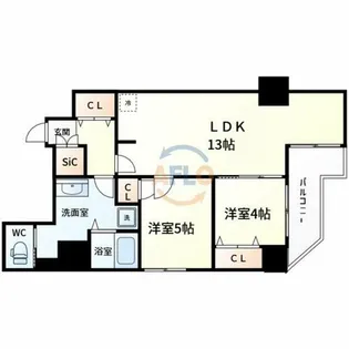 レジディア堺筋本町プレイス【10階】の間取り