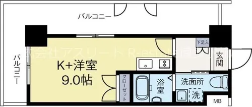 福岡県福岡市博多区千代6丁目【マンション】の間取り