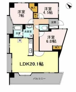 カスタリア阿倍野【801号室】の間取り