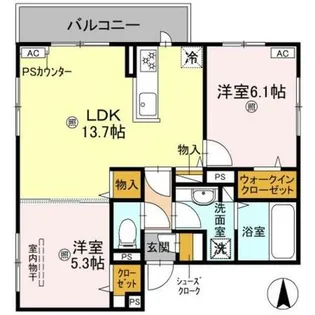 GRAMM東小野堀町WEST【3階】の間取り