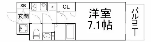 1Kの間取り画像