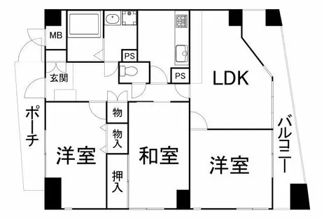 大阪府大阪市天王寺区大道2丁目【マンション】の間取り