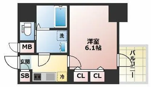 S-RESIDENCE新大阪Rish【7階】の間取り