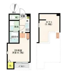 ハーモニーテラス墨江Ⅱ【2階】の間取り