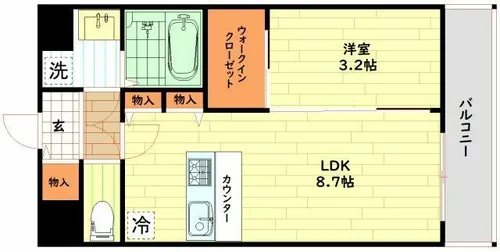 エスリードレジデンス梅田クラスシティ【3階】の間取り